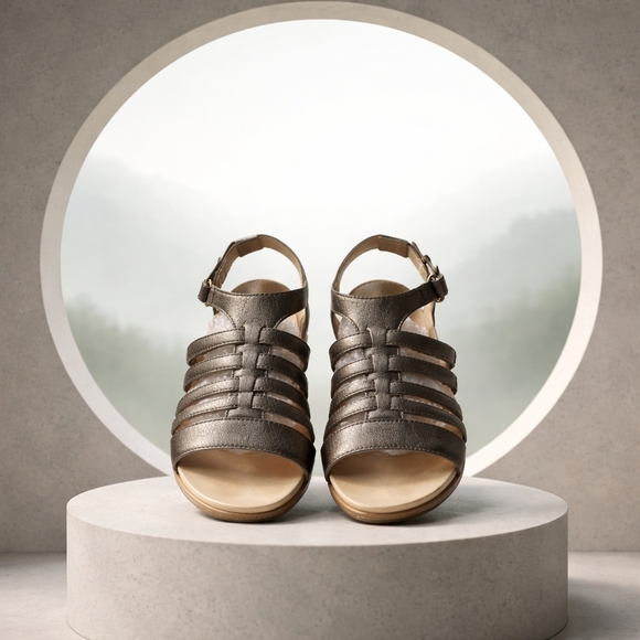 Dansko Shoes - Dansko Metallic Gray Petwer Strappy Sandals Size 7.5